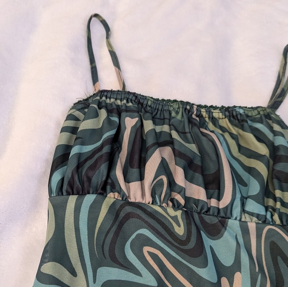 Princess Polly Rosey Mini Dress Green US Size 0 - Picture 4 of 7